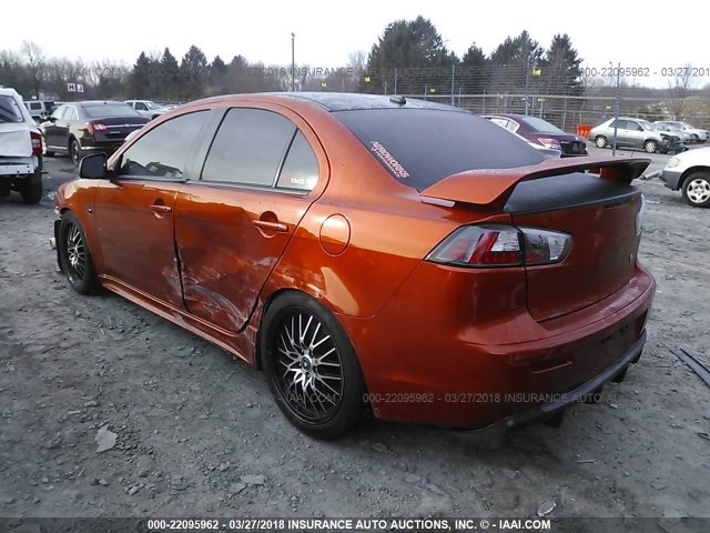 JA3AU86WX9U018304 - 2009 MITSUBISHI LANCER GTS ORANGE photo 3