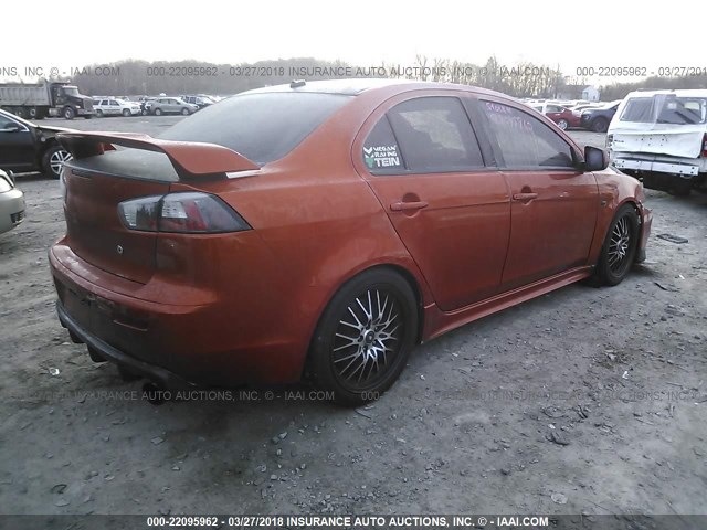 JA3AU86WX9U018304 - 2009 MITSUBISHI LANCER GTS ORANGE photo 4