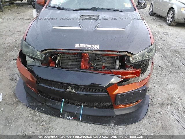 JA3AU86WX9U018304 - 2009 MITSUBISHI LANCER GTS ORANGE photo 6