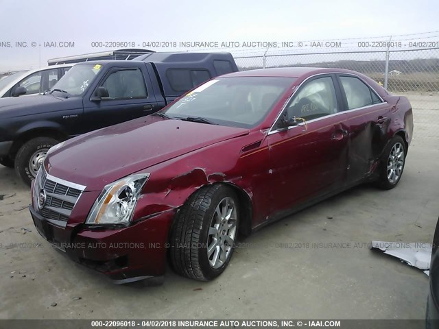 1G6DT57V380207567 - 2008 CADILLAC CTS HI FEATURE V6 RED photo 2