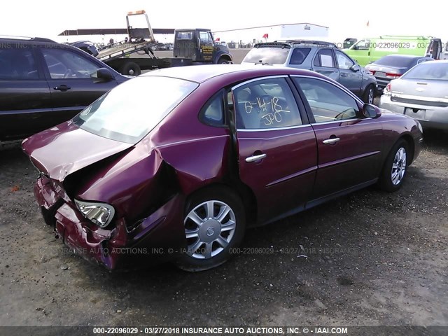 2G4WC532851308648 - 2005 BUICK LACROSSE CX MAROON photo 4