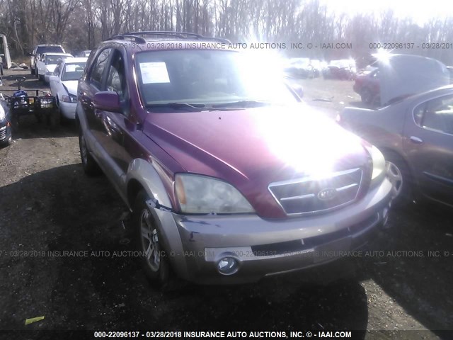 KNDJD733635093749 - 2003 KIA SORENTO EX/LX BURGUNDY photo 1