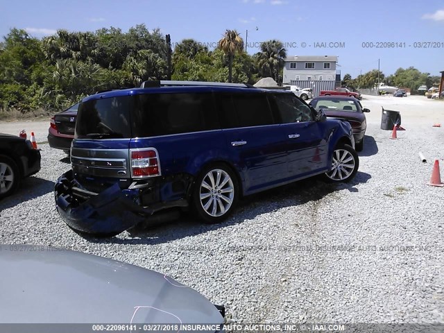 2FMHK6DT7EBD06442 - 2014 FORD FLEX LIMITED BLUE photo 4