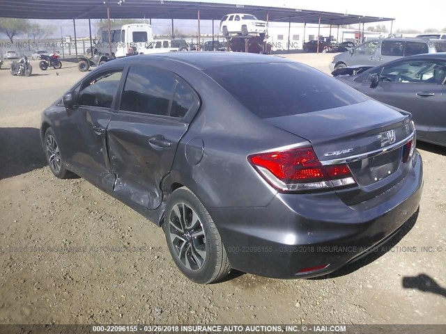 19XFB2F81FE235729 - 2015 HONDA CIVIC EX GRAY photo 3