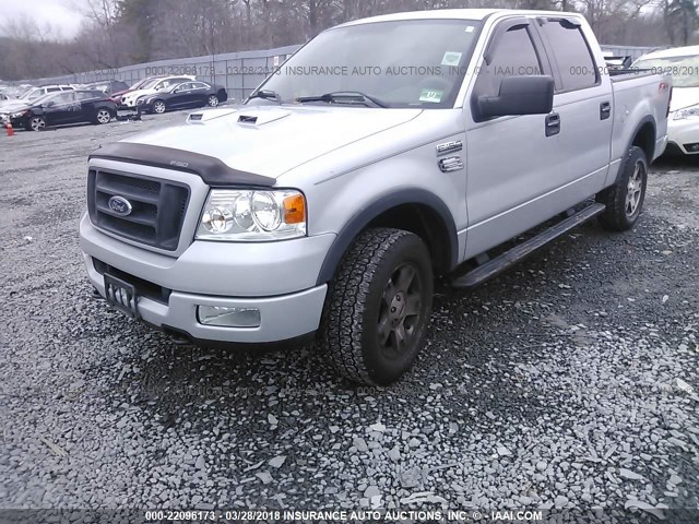 1FTPW14554KB29290 - 2004 FORD F150 SUPERCREW SILVER photo 2