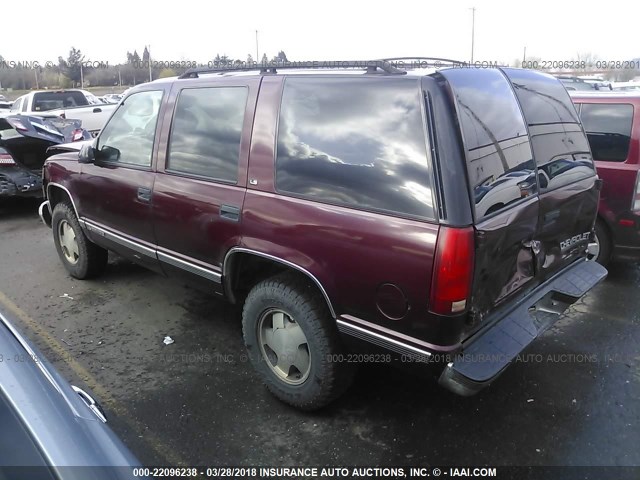 1GNEK13R2WJ336341 - 1998 CHEVROLET TAHOE K1500 BURGUNDY photo 3