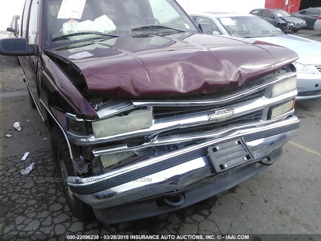 1GNEK13R2WJ336341 - 1998 CHEVROLET TAHOE K1500 BURGUNDY photo 6