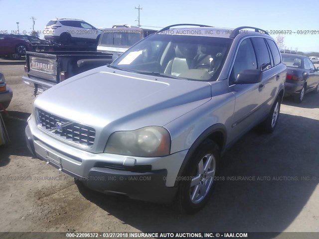 YV1CZ91H941035304 - 2004 VOLVO XC90 T6 SILVER photo 2