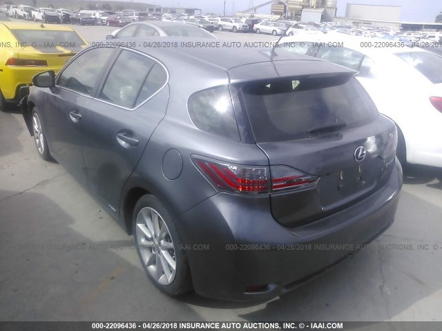 JTHKD5BH6D2142133 - 2013 LEXUS CT 200 GRAY photo 3