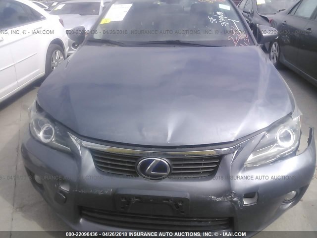 JTHKD5BH6D2142133 - 2013 LEXUS CT 200 GRAY photo 6