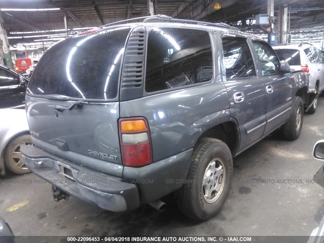 1GNEK13T2YJ181465 - 2000 CHEVROLET TAHOE K1500 GRAY photo 4