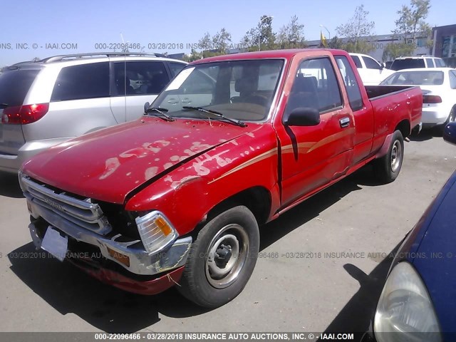 JT4RN93P5M5028472 - 1991 TOYOTA PICKUP 1/2 TON EXTRA LONG WHEELBASE DLX RED photo 2