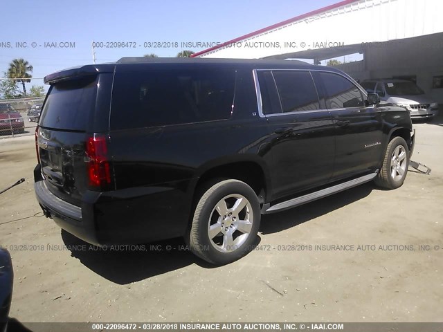 1GNSCJKCXFR203468 - 2015 CHEVROLET SUBURBAN C1500 LT BLACK photo 4