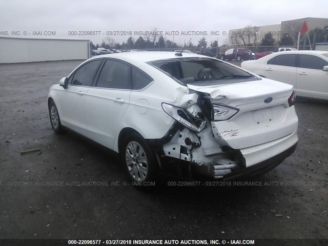 3FA6P0G72ER298184 - 2014 FORD FUSION S WHITE photo 3