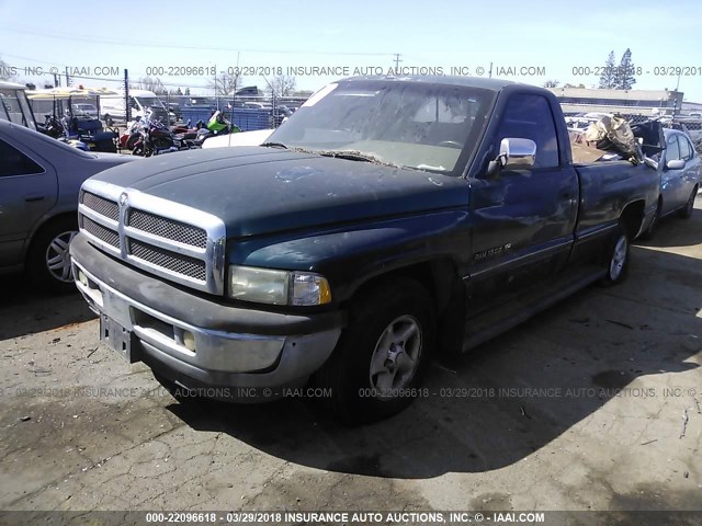 1B7HC16Y2TJ201555 - 1996 DODGE RAM 1500 GREEN photo 2