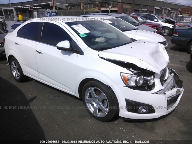 1G1JE5SB1E4212271 - 2014 CHEVROLET SONIC LTZ WHITE photo 1