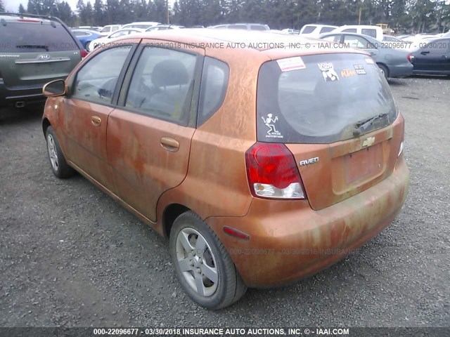KL1TD62615B458428 - 2005 CHEVROLET AVEO LS ORANGE photo 3