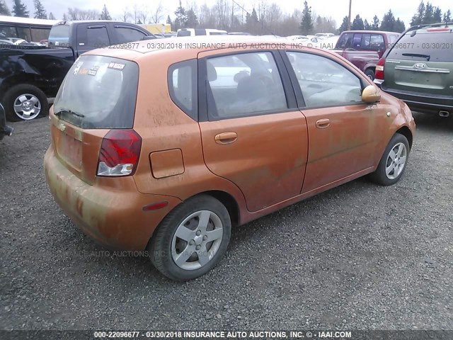 KL1TD62615B458428 - 2005 CHEVROLET AVEO LS ORANGE photo 4