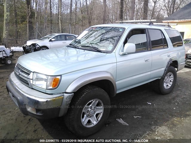 JT3HN86R910324370 - 2001 TOYOTA 4RUNNER SR5 Light Blue photo 2