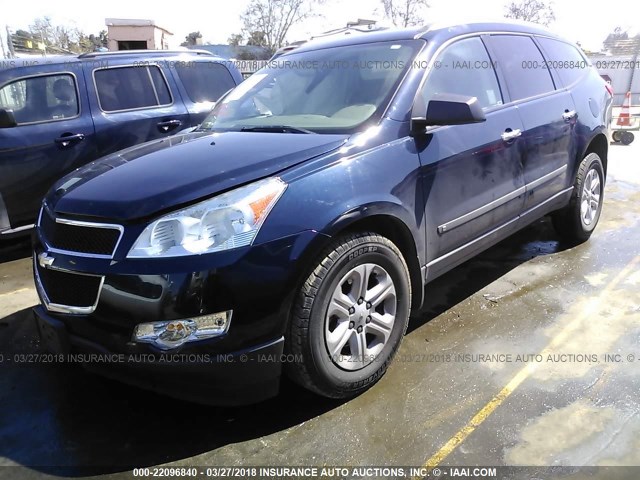 1GNLREED3AS113532 - 2010 CHEVROLET TRAVERSE LS Dark Blue photo 2