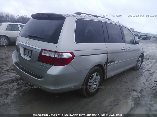 5FNRL38805B129908 - 2005 HONDA ODYSSEY TOURING SILVER photo 4