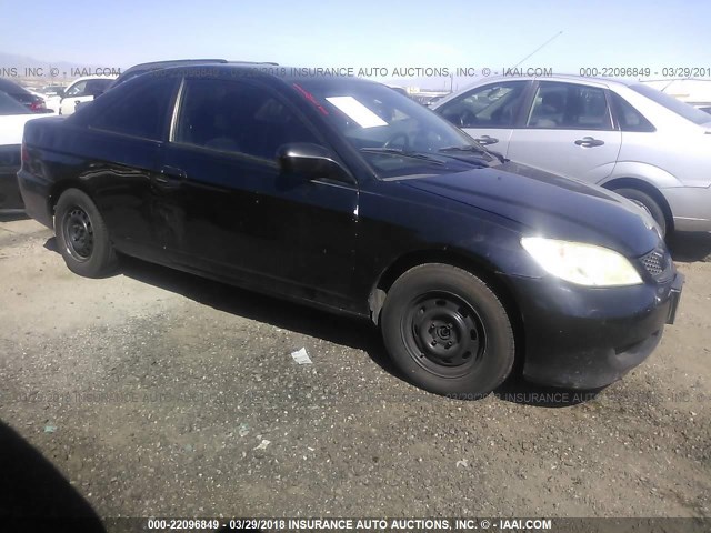 1HGEM21185L032649 - 2005 HONDA CIVIC DX VP BLACK photo 1