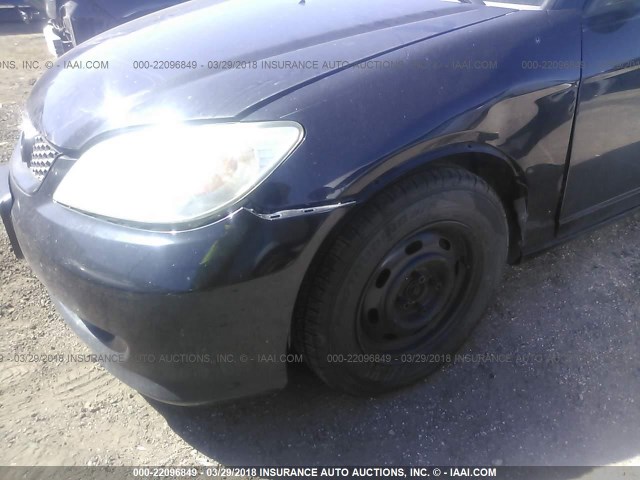 1HGEM21185L032649 - 2005 HONDA CIVIC DX VP BLACK photo 6