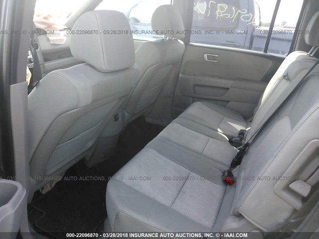 5FNYF4H26EB005193 - 2014 HONDA PILOT LX GRAY photo 8