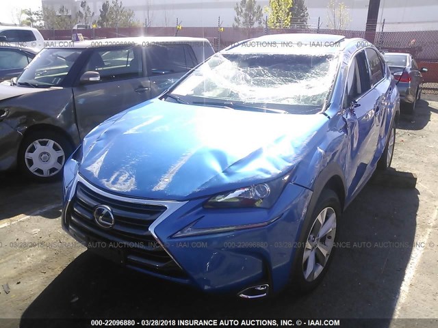 JTJBJRBZ0H2065479 - 2017 LEXUS NX 300H BLUE photo 2