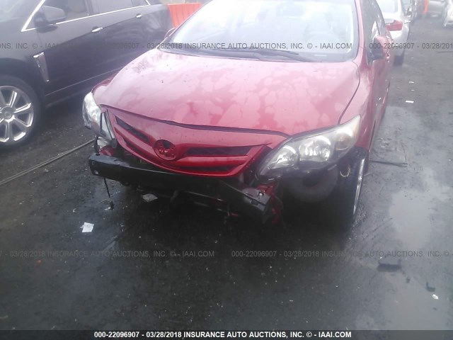 2T1BU4EE5BC684755 - 2011 TOYOTA COROLLA S/LE RED photo 6