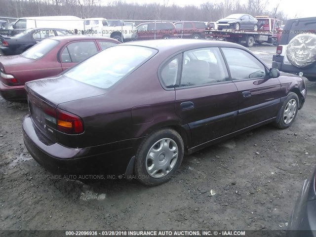 4S3BE6354Y7211693 - 2000 SUBARU LEGACY L MAROON photo 4