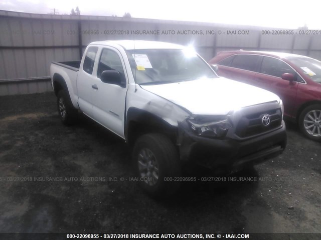 5TFUX4EN5FX034749 - 2015 TOYOTA TACOMA ACCESS CAB WHITE photo 1