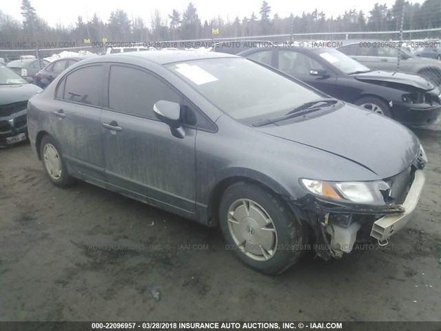 JHMFA3F20BS000880 - 2011 HONDA CIVIC HYBRID GRAY photo 1