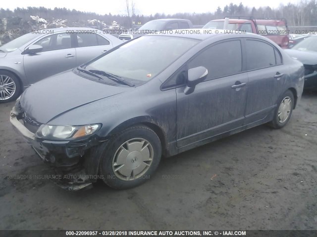 JHMFA3F20BS000880 - 2011 HONDA CIVIC HYBRID GRAY photo 2