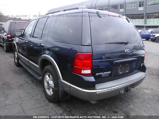 1FMDU74W02ZA61033 - 2002 FORD EXPLORER EDDIE BAUER BLUE photo 3