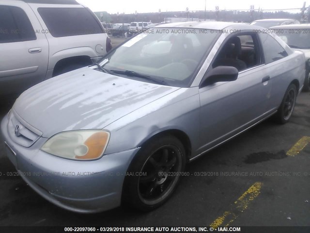 1HGEM21211L048307 - 2001 HONDA CIVIC DX SILVER photo 2