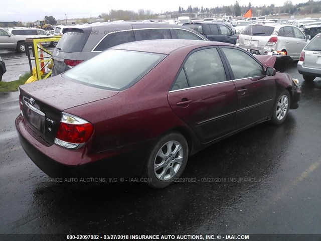 4T1BF32K25U095647 - 2005 TOYOTA CAMRY LE/XLE/SE ბურგუნდია ფოტო 4