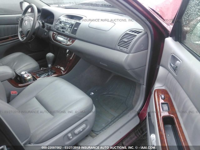 4T1BF32K25U095647 - 2005 TOYOTA CAMRY LE/XLE/SE ბურგუნდია ფოტო 5