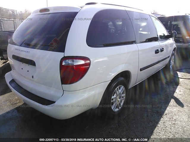 1D4GP24R27B255698 - 2007 DODGE GRAND CARAVAN SE WHITE photo 4