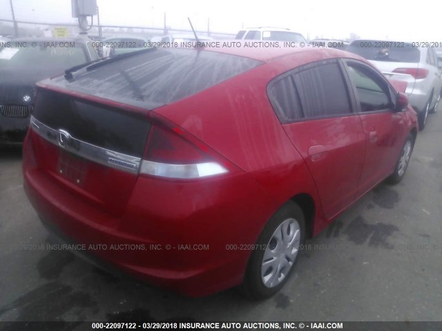 JHMZE2H34ES001262 - 2014 HONDA INSIGHT RED photo 4