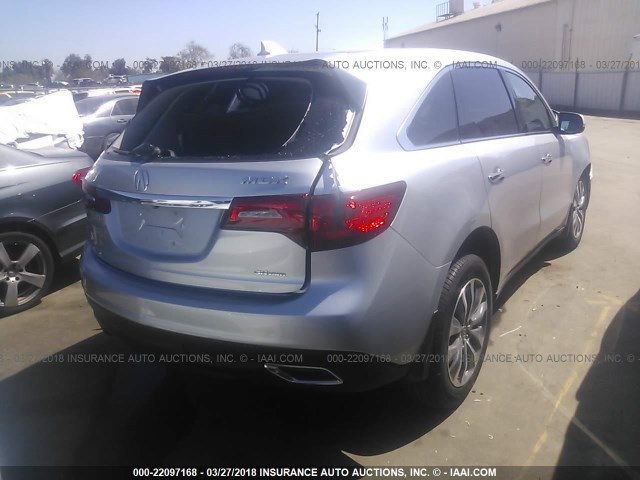 5FRYD4H41EB043517 - 2014 ACURA MDX TECHNOLOGY GRAY photo 4