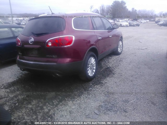 5GAEV23D69J117995 - 2009 BUICK ENCLAVE CXL BURGUNDY photo 4