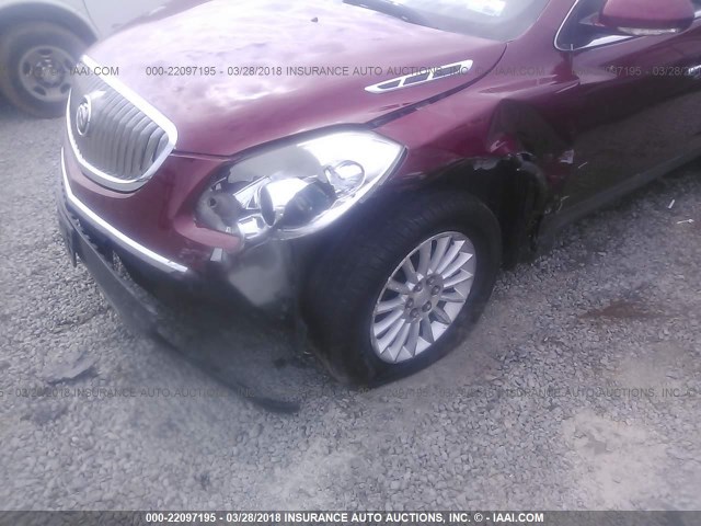 5GAEV23D69J117995 - 2009 BUICK ENCLAVE CXL BURGUNDY photo 6