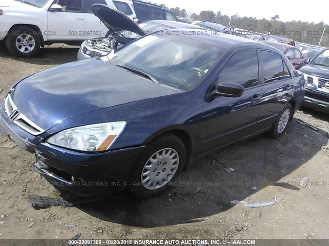 1HGCM56187A037625 - 2007 HONDA ACCORD VALUE BLUE photo 2