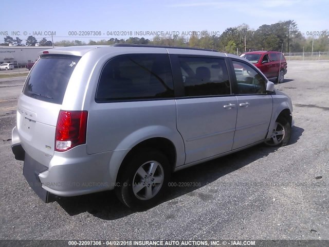 2C4RDGCG9CR378227 - 2012 DODGE GRAND CARAVAN SXT SILVER photo 4