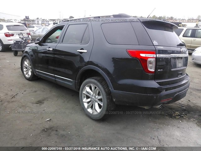 1FM5K8D8XEGA30759 - 2014 FORD EXPLORER XLT BLACK photo 3