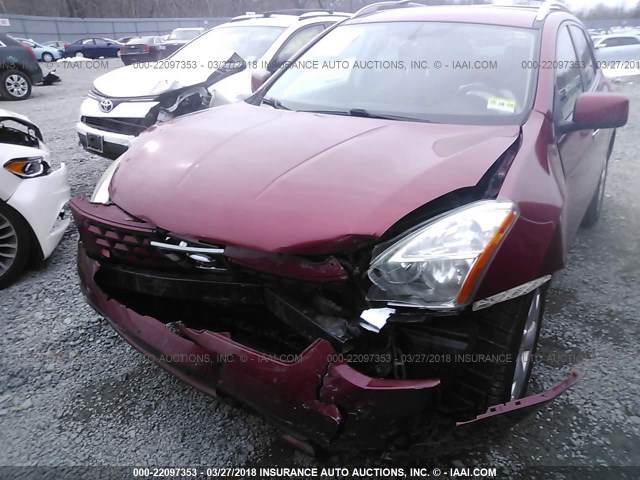 JN8AS5MV6AW123497 - 2010 NISSAN ROGUE S/SL/KROM RED photo 6