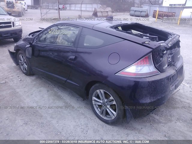 JHMZF1C69DS001992 - 2013 HONDA CR-Z EX PURPLE photo 3