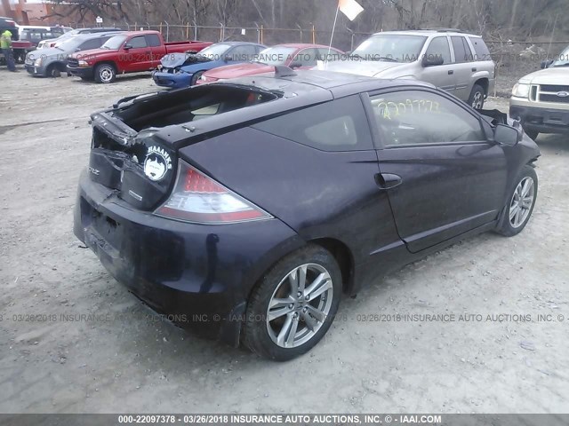 JHMZF1C69DS001992 - 2013 HONDA CR-Z EX PURPLE photo 4