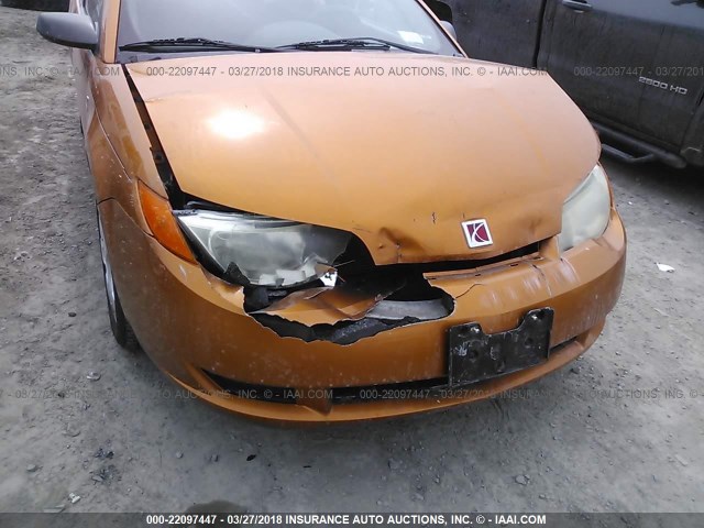 1G8AN15F66Z136110 - 2006 SATURN ION LEVEL 2 ORANGE photo 6